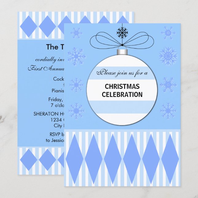 Elegant Christmas Party Invitation (Front/Back)