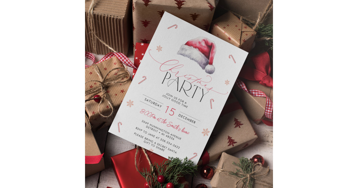 Elegant Christmas Party Invitation | Zazzle
