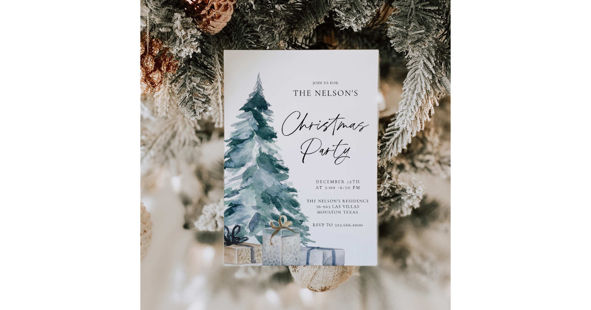 Elegant Christmas Party Invitation | Zazzle
