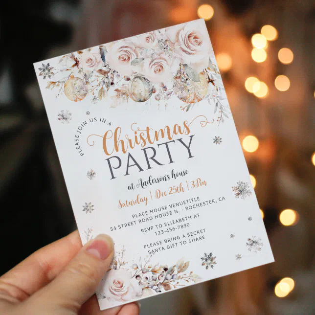 Elegant Christmas Party Invitation Zazzle