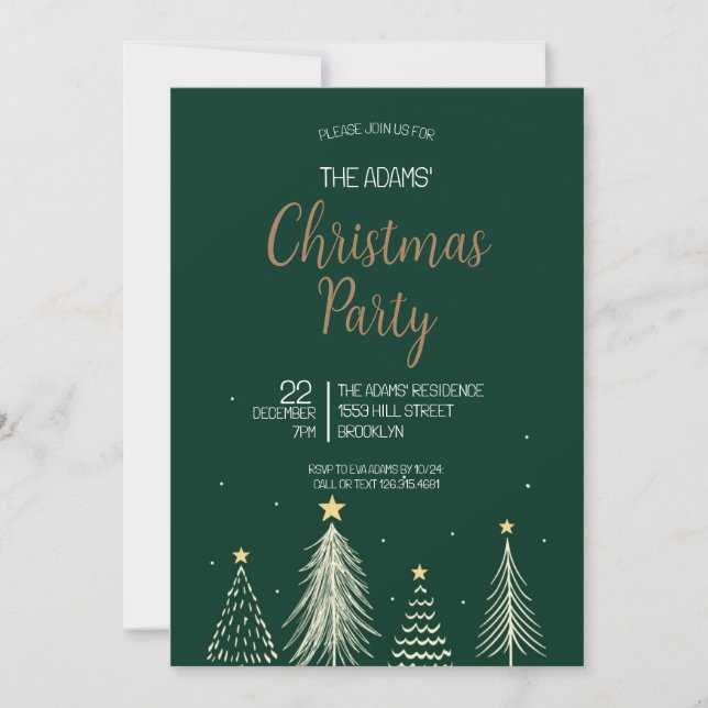 Elegant Christmas Party Invitation (Front)