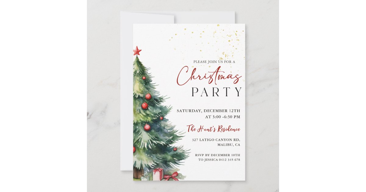 Elegant Christmas Party Invitation | Zazzle