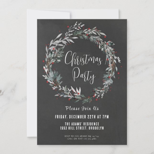 Elegant Christmas Party Invitation (Front)