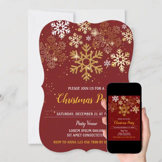 Elegant Christmas Party Invitations | Zazzle