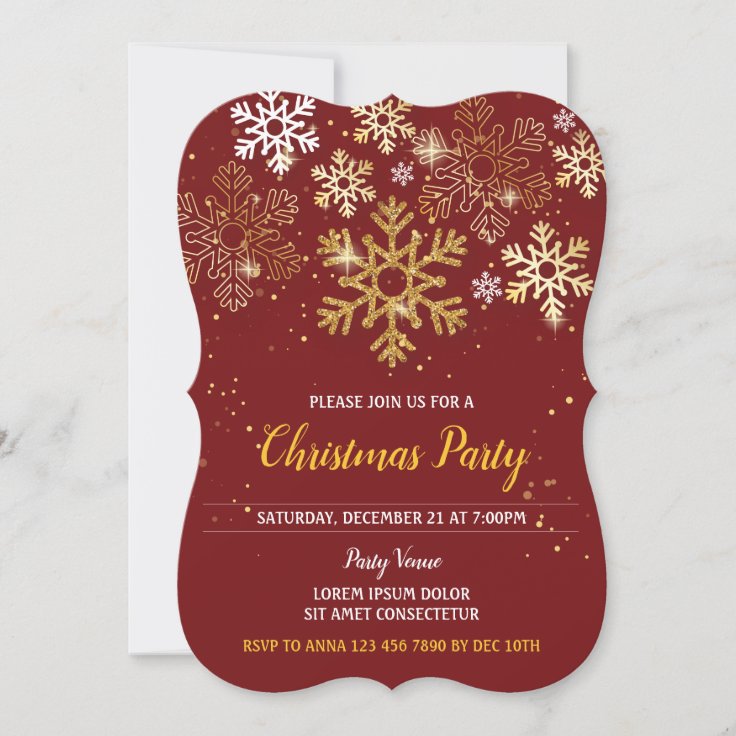 Elegant Christmas Party Invitations | Zazzle