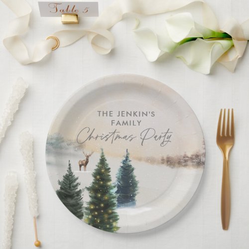 Elegant Christmas Party Paper Plates