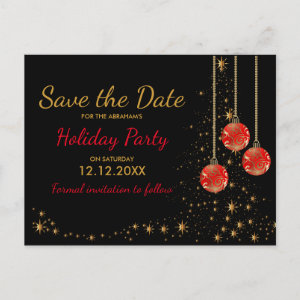 Elegant Christmas Save The Dates Postcards - No Minimum Quantity | Zazzle