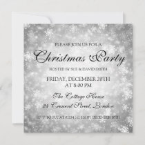 Elegant Christmas Party Silver Winter Wonderland Invitation