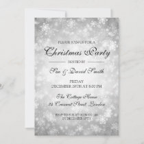 Elegant Christmas Party Silver Winter Wonderland Invitation