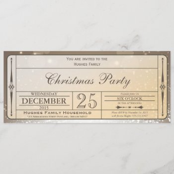 Elegant Christmas Party Ticket Invitation by Trifecta_Christmas at Zazzle