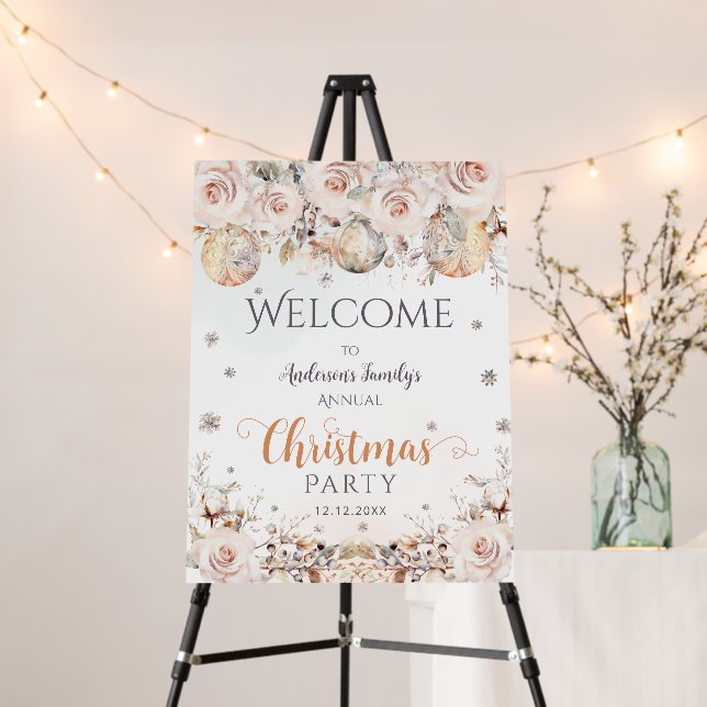 Elegant Christmas Party Welcome Foam Board (In Situ (Stand))