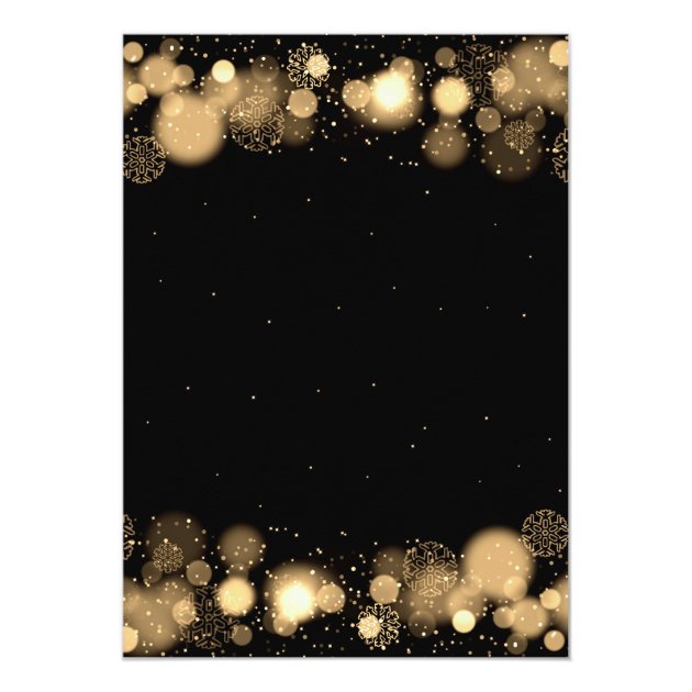 Elegant Christmas Party Winter Wonder Gold Invitation