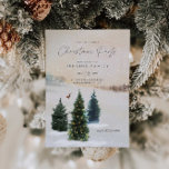 Elegant Christmas Party Woodland Invitation<br><div class="desc">Elegant Winter forest Watercolor Bridal Shower Invitation. Designed with watercolor pine trees and snow. Click Personalize to edit all text. Matching items in our store Cava Party Design.</div>