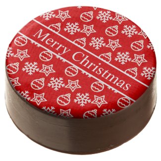 Elegant Christmas Pattern on Red