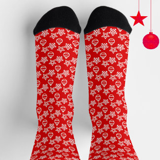 Elegant Christmas Pattern on Red
