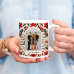 Elegant Christmas Personalized Photo Coffee Mug