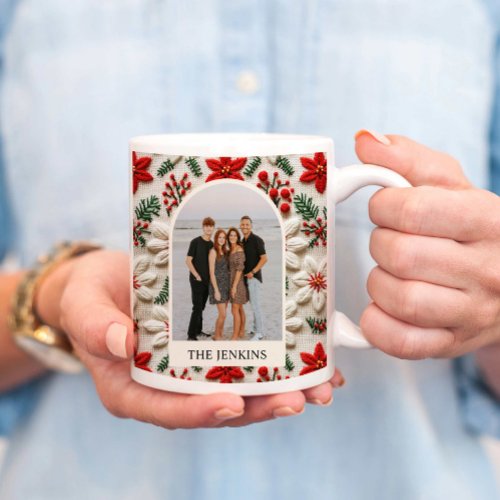 Elegant Christmas Personalized Photo Coffee Mug