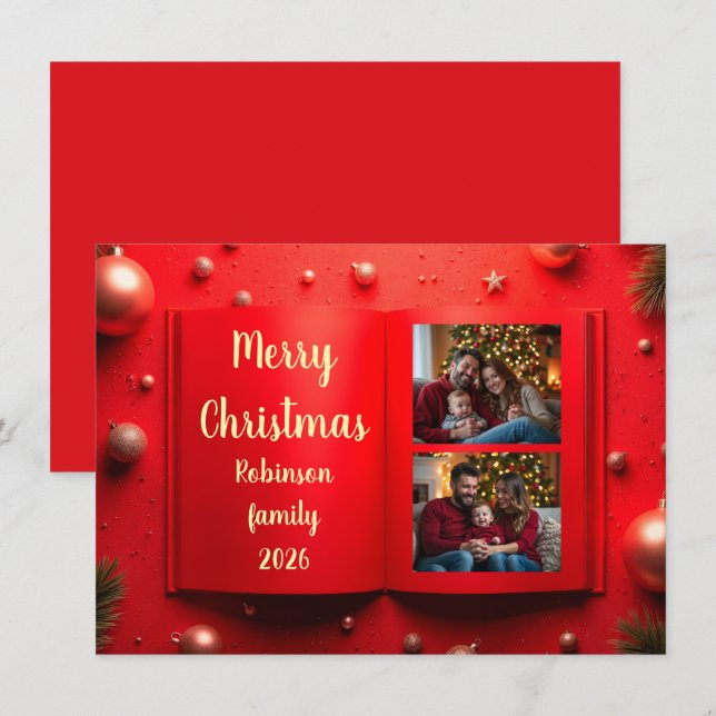 Elegant Christmas photo card 2026 (Front/Back)
