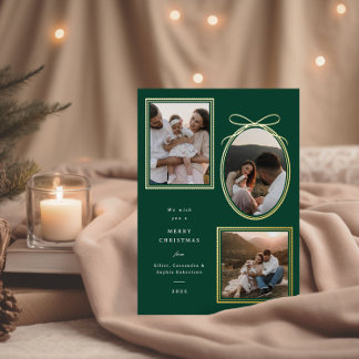 Elegant Christmas Photo Card | Three Photo Layout