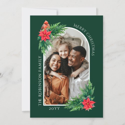 Elegant Christmas Photo Card with Message on Back