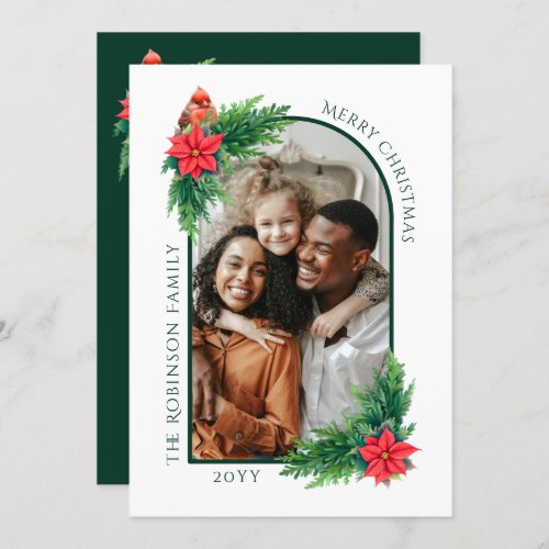 Elegant Christmas Photo Card with Message on Back