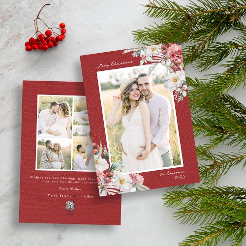 Elegant Christmas Photo Collage Holiday Card