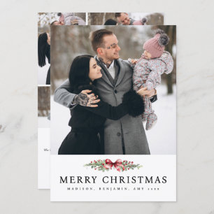 Elegant Christmas Photo Collage Simple Holiday Card