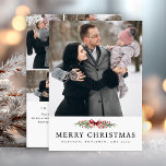 Elegant Christmas Photo Collage Simple  Holiday Card<br><div class="desc">This Elegant Christmas Photo Collage Simple Holiday Card blends classic charm with modern minimalism. The clean white background and subtle greenery accents highlight your favorite family photos beautifully, creating a timeless and sophisticated look. Perfect for sharing heartfelt holiday wishes with a touch of elegance. Easily customizable — personalize with your...</div>