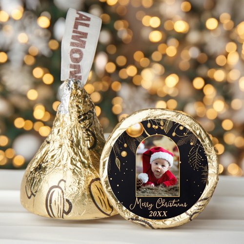 Elegant Christmas Photo Gold Festive Hersheys Kisses