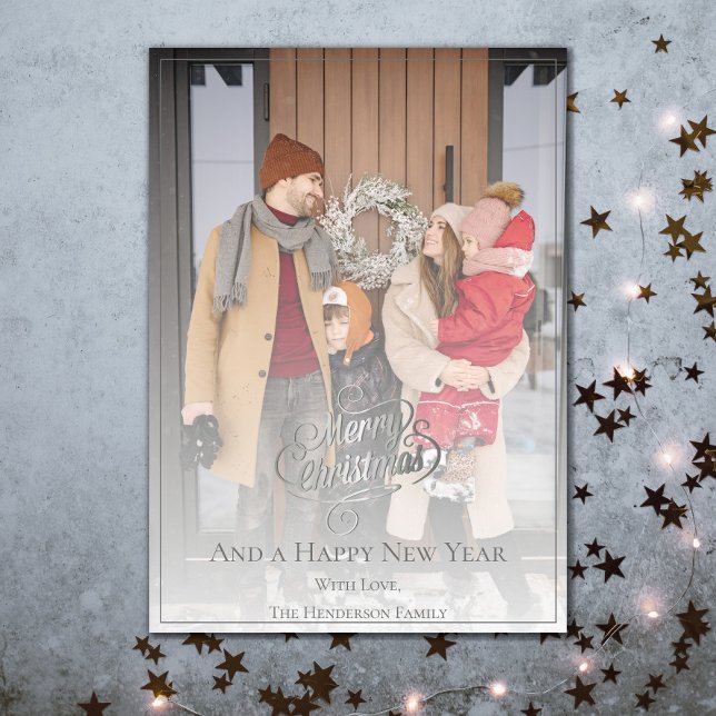Elegant Christmas Photo | Gray Holiday Card (Creator Uploaded)