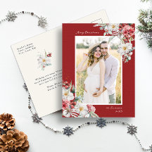 Elegant Christmas Photo Holiday Postcard