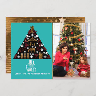 Elegant Christmas Photo Joy To The World Holiday