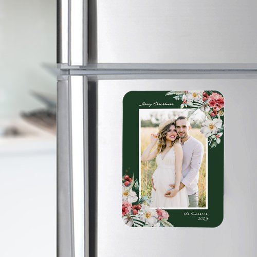 Elegant Christmas Photo Magnet