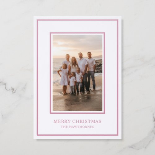 Elegant Christmas Photo Minimal Letterpress Photo Cards