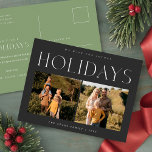 Elegant Christmas Photo | Modern Family Hoilday Postcard<br><div class="desc">Celebrate the holiday season with this Elegant Christmas Photo | Modern Family Hoilday Postcard. Featuring a clean and minimalistic design,  this card beautifully showcases your favorite family moments with two photos.</div>