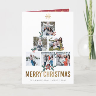 Elegant Christmas Photo Tree Holiday Card