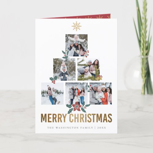 Elegant Christmas Photo Tree  Holiday Card