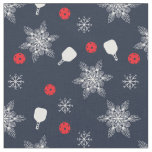 Elegant Christmas pickleball pattern, Fabric