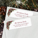 Elegant Christmas Pine Cones Script Return Address Label<br><div class="desc">This Christmas return address label features a classic holiday design with winter watercolor pine cones, evergreen sprigs, and holly berries, with elegant script text for the names. Check out the collection for many matching products, or contact me through Zazzle Chat if you would like additional matching products or other colorways....</div>