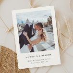 Elegant Christmas Pine Married and Bright Photo Holiday Card<br><div class="desc">Custom-designed newlywed holiday card featuring rustic pine branches with personalized holiday message and photo.</div>