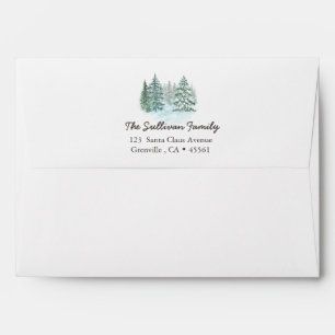 Elegant Christmas Pines Holiday Address Envelope