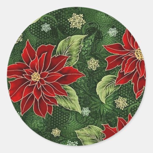 Elegant Christmas Poinsettia Stickers