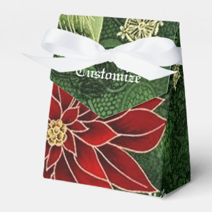 Elegant Christmas Poinsettia Tent Favor Box