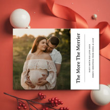 Elegant Christmas Pregnancy Announcement PhotoCard