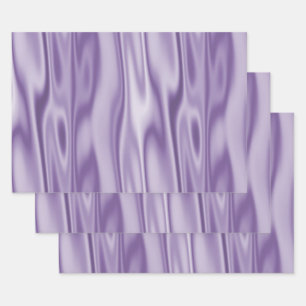 Elegant Christmas Purple/Lavender Satin Trendy Wrapping Paper Sheets