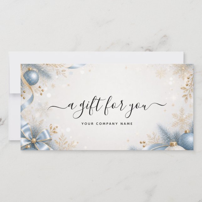 Elegant Christmas QR Code Gift Certificate (Front)