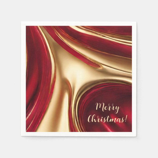 Elegant Christmas-Red and Gold- Napkins (Front)