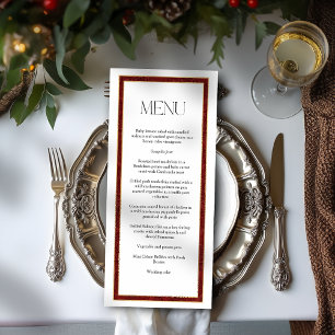 Elegant Christmas Red Damask Border Menu