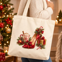 Elegant Christmas Red High Heel Tote Bag – Festive
