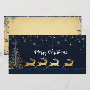 Elegant Christmas Reindeer and Sleigh Card